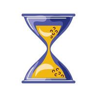 hourglass time clock cartoon isolated style vector