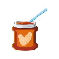 peanut butter with spoon vector