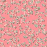 leaves dried branches vector seamless pattern. background for fabrics, prints, packaging and postcards branches with striped leaves vector seamless pattern. A hedge of twigs on a colored background