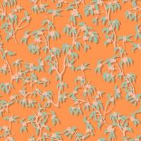 leaves dried branches vector seamless pattern. background for fabrics, prints, packaging and postcards branches with striped leaves vector seamless pattern. A hedge of twigs on a colored background