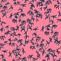 leaves dried branches vector seamless pattern. background for fabrics, prints, packaging and postcards branches with striped leaves vector seamless pattern. A hedge of twigs on a colored background