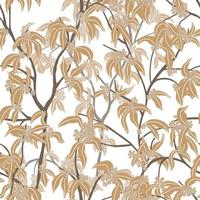 leaves dried branches vector seamless pattern. background for fabrics, prints, packaging and postcards