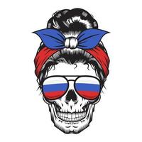 diseño de la diadema de Rusia de la mamá del cráneo en el fondo blanco. Víspera de Todos los Santos. logotipos o iconos de la cabeza del cráneo. ilustración vectorial. vector