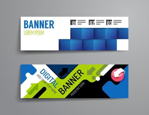 set of banner template vector design.