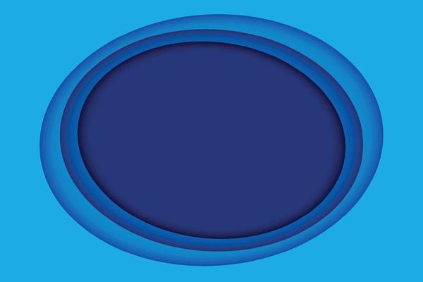 Blue paper layer abstract background. Paper cut layered circle with space for text.