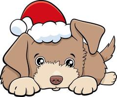 cartoon dog or puppy on Christmas time