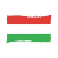 Hungary flag vector with watercolor brush style