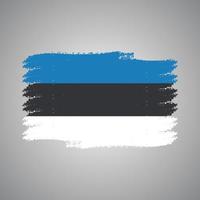 Estonia flag vector with watercolor brush style