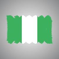 Nigeria flag vector with watercolor brush style