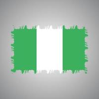 Nigeria flag vector with watercolor brush style