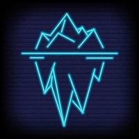Iceberg neon icon in outline style. Vector illustration.