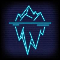 Iceberg neon icon in outline style. Vector illustration.