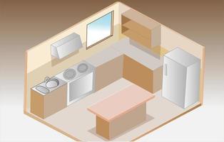 Isometric Kitchen Illustration vector