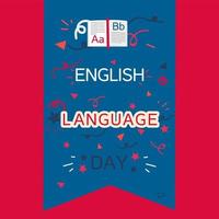 banner del día del idioma inglés vector