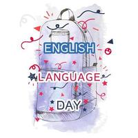 banner del día del idioma inglés vector