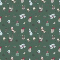 Seamless Christmas and new year vector hand drown seamless pattern