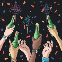 New Year Countdown Celebration Party Outdoor Fireworks vector