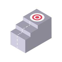 stairs target on top isometric icon isolated vector