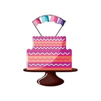 empavesados de pastel de cumpleaños vector