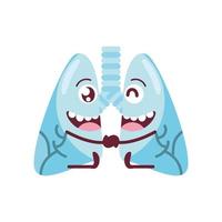 cute lungs organ vector