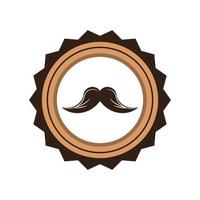 mustache badge design vector