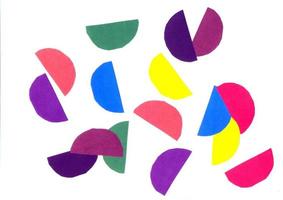 Paper application cut from colored with scissors photo