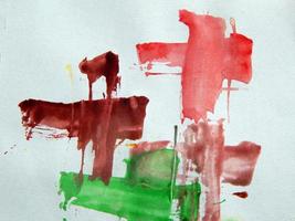 Watercolor illustrations drawn paints on white paper background photo