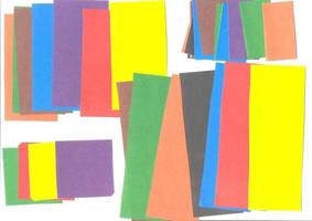 Paper application cut from colored with scissors photo