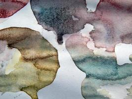 Watercolor illustrations drawn paints on white paper background photo