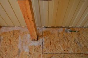 Laying industrial linoleum in the interior of the house photo