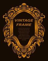 Vintage border frame with engraving ornament vector