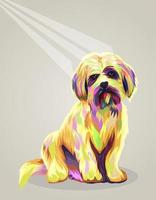 illustration dog pop art style vector