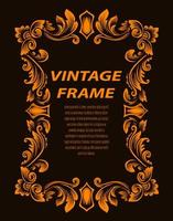 Vintage border frame with engraving ornament vector