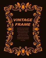 Vintage border frame with engraving ornament vector