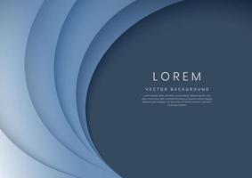 Abstract blue geometric curve overlay layer background. vector