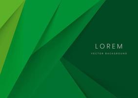 Abstract green triangles layers background. Minimal style. vector