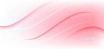 Abstract wave trendy geometric abstract background with white and pink gradient. vector