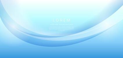 Abstract modern shiny soft blue gradient curved background. vector