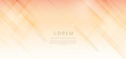 Abstract template soft yellow and orange gradient geometric diagonal with golden lines sparkle. Luxury modern. vector