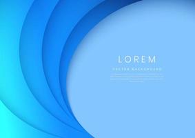 Abstract blue geometric curve overlay layer background. vector