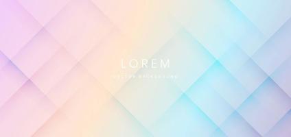 Abstract futuristic geometric shape overlapping on colorful pastel background.