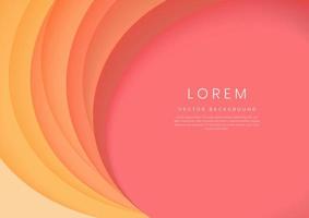 Abstract background pink and orange layer circles curve. vector