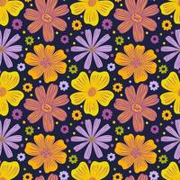 seamless, patrón, flower., moda, impresión, de, textile., vendimia, diseño floral vector