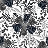 flor monocromática de patrones sin fisuras.Diseño floral elegante.impresión botánica. impresión de moda. vector