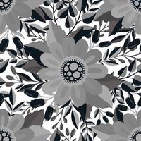 Seamless pattern monochrome   flower.Elegant floral design.Botanical print. Fashion print. vector