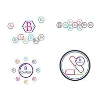 B complex vector icon illustration design template