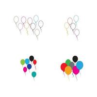 Diseño de globos, celebración de fiestas, cumpleaños, decoración y entretenimiento, ilustración vectorial vector