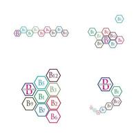 B complex vector icon illustration design template