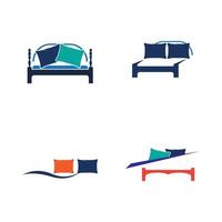 Bed logo vector illustration design template. Bed logo vector