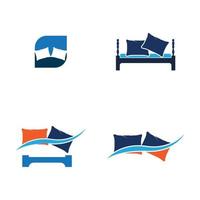 Bed logo vector illustration design template. Bed logo vector